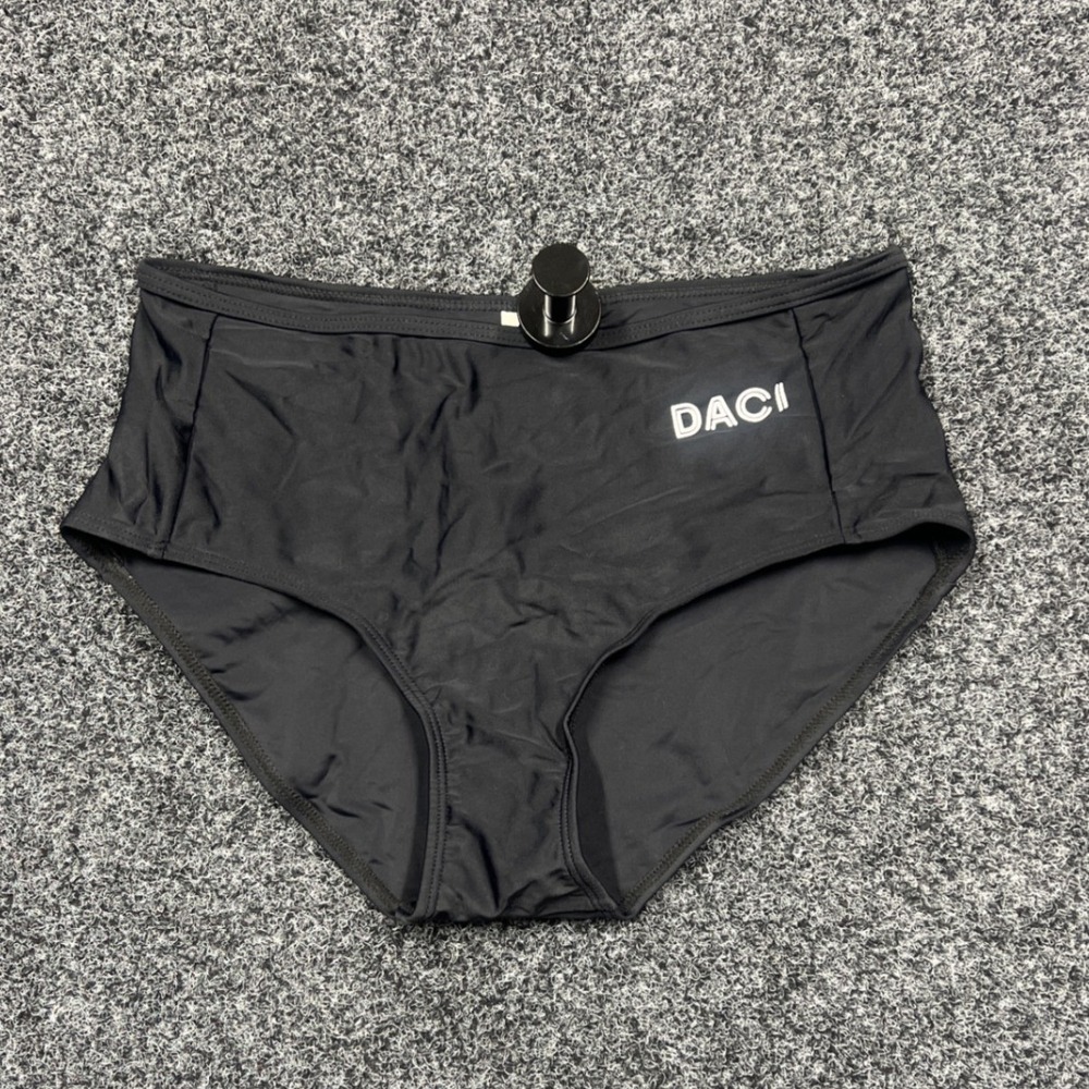 Daci Bikini Bottoms Womens S Black High Waisted Swim Brief Sporty Beachwear NEW